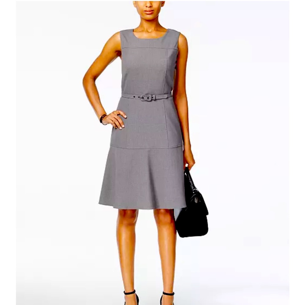 Nine West essential belted fit and flare dress